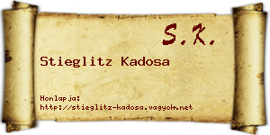 Stieglitz Kadosa névjegykártya