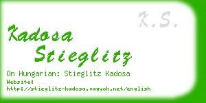 kadosa stieglitz business card